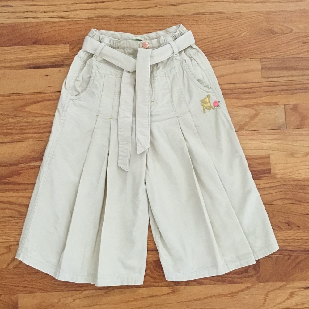 Oilily Belted Corduroy Pleated Pant Skirt, Size 104 (4 years)